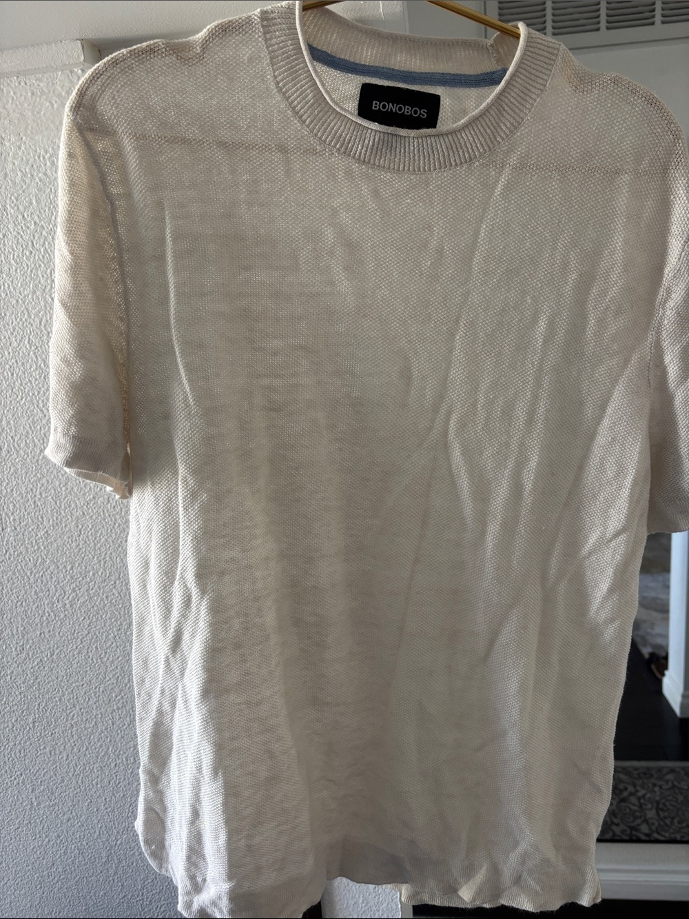 Bonobos Ivory Italian Linen Sweater Tee